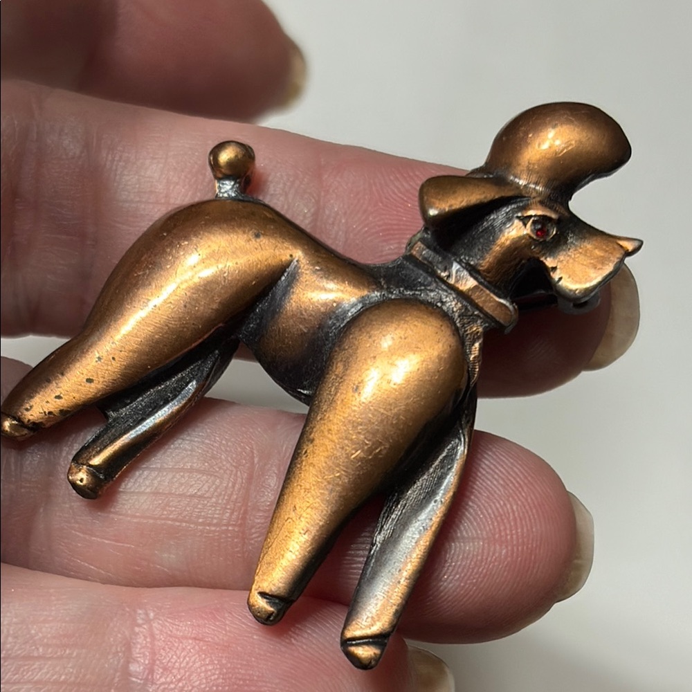Vintage Poodle Dog Brooch Pin